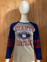 NFL "NY GIANTS FOOTBALL" Graphic Print Kids Youth Unisex L Large Lrg Gray Long Sleeve T-Shirt Tee Shirt