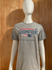 NFL "NEW ENGLAND PATRIOTS XLIX CHAMPIONS" Graphic Print Kids Youth Unisex T-Shirt Tee Shirt XL Xtra Extra Large Gray