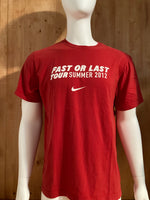 NIKE "FAST OR LAST TOUR SUMMER 2012 LACROSSE" STANDARD FIT Adult XL Extra Large Xtra Large Red T-Shirt Tee Shirt