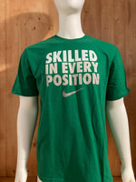 NIKE "SKILLED IN VERY POSITION" STANDARD FIT Adult XL Extra Large Xtra Large Green T-Shirt Tee Shirt