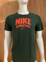 NIKE "ATHLETICS" ATHLETIC CUT Graphic Print Adult L Large Lrg Green T-Shirt Tee Shirt