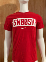 NIKE "SWOOSH" ATHLETIC CUT Graphic Print The Nike Tee Adult M Medium MD Red T-Shirt Tee Shirt