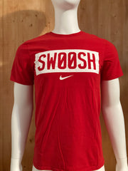 NIKE SWOOSH ATHLETIC CUT Graphic Print Adult M Medium MD Red T-Shirt Tee Shirt