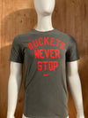 NIKE BUCKETS NEVER STOP ATHLETIC CUT DRI FIT Graphic Print The Nike Tee Adult M Medium MD Gray T-Shirt Tee Shirt