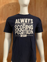 NIKE "ALWAYS IN SCORING POSITION" REGULAR FIT Graphic Print Adult M Medium MD Blue T-Shirt Tee Shirt