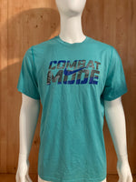 NIKE "COMBAT MODE" DRI FIT Graphic Print Adult XL Extra Large Xtra Large Teal T-Shirt Tee Shirt