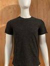 NIKE Embroidered Logo With Leather Sleeve Tag Adult M Medium MD Heather Black Side Split T-Shirt Tee Shirt