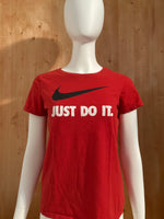 NIKE "JUST DO IT" SLIM FIT Graphic Print Adult M Medium MD Red T-Shirt Tee Shirt