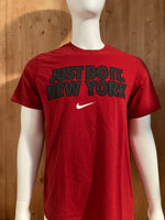 NIKE "JUST DO IT NEW YORK" ATHLETIC CUT Graphic Print The Nike Tee Adult XL Extra Large Xtra Large Red T-Shirt Tee Shirt