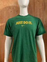 NIKE "JUST DO IT" DRI FIT STANDARD FIT Graphic Print Adult L Large Lrg Green T-Shirt Tee Shirt