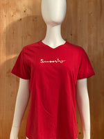 NIKE "SWOOSH" Graphic Print Kids XL Extra Large Xtra Large 16-18  Red T-Shirt Tee Shirt