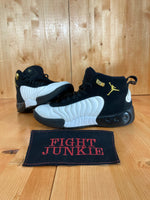 Nike AIR JORDAN RETRO JUMPMAN PRO BLACK/WHITE/GOLD Youth Size 5 Shoes Sneakers