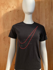 NIKE "SWOOSH" ATHLETIC CUT Graphic Print The Nike Tee Adult L Large Lrg Black T-Shirt Tee Shirt