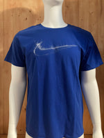 NIKE "SWOOSH"ATHLETIC CUT Graphic Print The Nike Tee Adult XL Extra Xtra Large Blue T-Shirt Tee Shirt