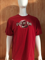 NIKE "BALL OR FALL" Graphic Print Adult XL Extra Xtra Large Red T-Shirt Tee Shirt