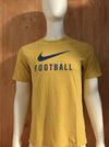 NIKE "FOOTBALL" Graphic Print Adult L Large Lrg Yellow T-Shirt Tee Shirt