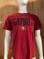 NIKE "49ERS JUST DO IT" REGULAR FIT NFL Graphic Print Adult L Large Lrg Red T-Shirt Tee Shirt