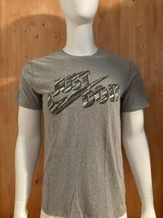 NIKE "JUST DO IT" ATHLETIC CUT Graphic Print The Nike Tee Adult L Large Lrg Gray T-Shirt Tee Shirt