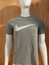 NIKE "SWOOSH" ATHLETIC CUT Graphic Print The Nike Tee Adult L Large Lrg Gray T-Shirt Tee Shirt