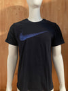 NIKE "SWOOSH" ATHLETIC CUT Graphic Print The Nike Tee Adult L Large Lrg Black T-Shirt Tee Shirt
