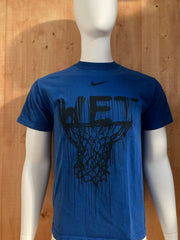 NIKE "WET" BASKETBALL LOOSE FIT Graphic Print Adult M Medium MD Blue T-Shirt Tee Shirt