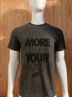 NIKE "RUN MORE THAN YOUR MOUTH" REGULAR FIT Graphic Print Adult M Medium MD Dark Gray T-Shirt Tee Shirt