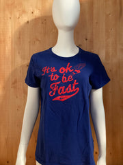 NIKE "IT'S OK TO BE FAST" SLIMT FIT Graphic Print Adult XL Extra Large Xtra Large Blue T-Shirt Tee Shirt