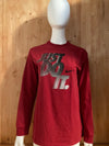 NIKE "JUST DO IT" Graphic Print Youth XL Extra Xtra Large Red Long Sleeve T-Shirt Tee Shirt