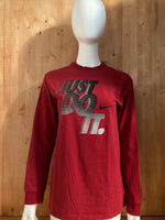 NIKE "JUST DO IT" Graphic Print Youth Unisex  XL Extra Xtra Large Red Long Sleeve T-Shirt Tee Shirt
