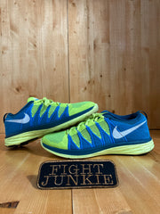 NIKE FLYKNIT LUNAR 2 Men's Size 11 Running Shoes Sneakers 620465-714 Blue & Green