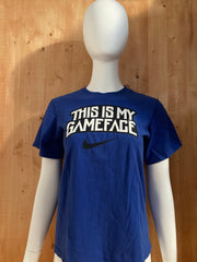 NIKE "THIS IS MY GAME FACE" Graphic Print Kids Youth Unisex L Large Lrg Blue T-Shirt Tee Shirt