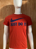 NIKE "JUST DO IT" ATHLETIC CUT Graphic Print The Nike Tee Adult S Small SM Red T-Shirt Tee Shirt