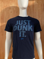 NIKE "JUST DUNK IT" REGULAR FIT Graphic Print Adult S Small SM Blue T-Shirt Tee Shirt