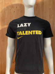 NIKE "LAZY BUT TALENTED" STANDARD FIT Graphic Print Adult L Large Lrg Black T-Shirt Tee Shirt