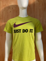NIKE "JUST DO IT" REGULAR FIT Graphic Print Adult S Small SM Neon Green T-Shirt Tee Shirt
