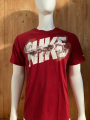 NIKE "DRI FIT" Graphic Print Adult L Large Lrg Red T-Shirt Tee Shirt