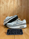 NIKE AIRMAX 1 ESSENTIAL Women Size 10 Shoes Sneakers White & Gray 599820-111