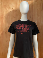 NIKE "SCOUT THIS" Graphic Print Kids Youth Unisex L Large Lrg Black T-Shirt Tee Shirt