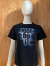 NIKE "JUST DO IT" Graphic Print Kids Youth Unisex L Large Lrg Blue T-Shirt Tee Shirt
