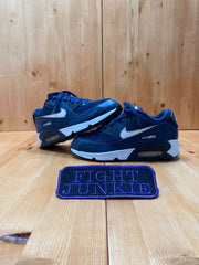 NIKE AIR MAX 90 Kids Youth MISMATCHED Size 2.5Y 3Y Leather Fabric Shoes Sneakers Blue White 833420-400