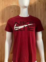 NIKE "ELITE" ATHLETIC CUT Graphic Print The Nike Tee Adult L Lrg Large Red T-Shirt Tee Shirt