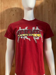 NIKE "FC DELCO PLAYER CUP 2010" SOCCER Graphic Print Adult XS Xtra Extra Small Red T-Shirt Tee Shirt