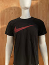 NIKE "SWOOSH" ATHLETIC CUT Graphic Print The Nike Tee Adult L Lrg Large Black T-Shirt Tee Shirt