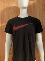 NIKE "SWOOSH" ATHLETIC CUT Graphic Print The Nike Tee Adult L Lrg Large Black T-Shirt Tee Shirt
