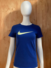 NIKE "SWOOSH" Graphic Print The Nike Tee Adult S SM Small Blue T-Shirt Tee Shirt