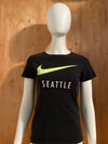 NIKE "SEATTLE" SLIM FIT Graphic Print Adult T-Shirt Tee Shirt S SM Small Black Shirt