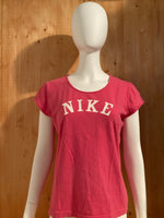 NIKE Graphic Print Adult T-Shirt Tee Shirt XL Extra Xtra Large Pink Cap Sleeve Shirt