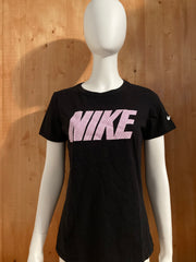 NIKE SLIM FIT Graphic Print Adult T-Shirt Tee Shirt L Lrg Large Black Shirt