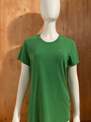 NIKE EMBROIDERED LOGO DRI FIT Graphic Print Adult T-Shirt Tee Shirt L Lrg Large Green Shirt