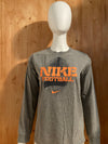 NIKE "FOOTBALL" Graphic Print Kids Youth Unisex T-Shirt Tee Shirt XL Xtra Extra Large Gray Long Sleeve Shirt